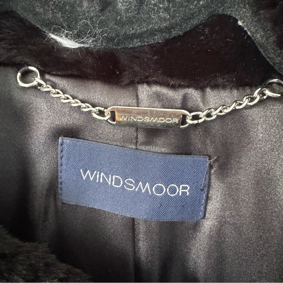 Windsmoor Black Wool-Cashmere Coat 12 Faux Fur Collar - Picture 5 of 9